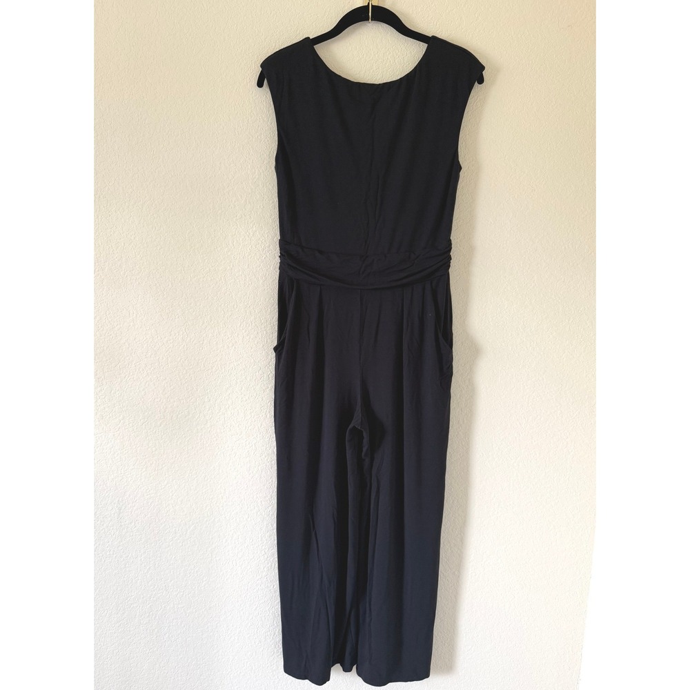 Boden Reversible Wide Leg Jumpsuit Black Sleeveless Surplice Scoop Neck US 4R